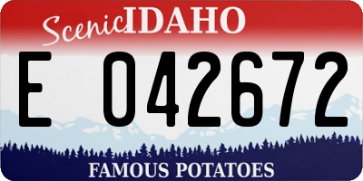 ID license plate E042672