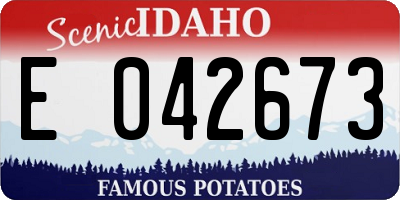 ID license plate E042673