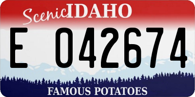 ID license plate E042674