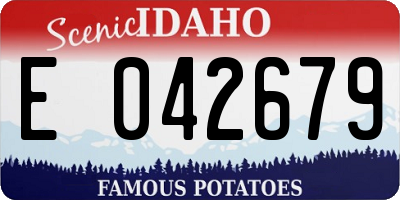ID license plate E042679