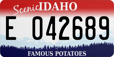ID license plate E042689