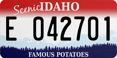 ID license plate E042701