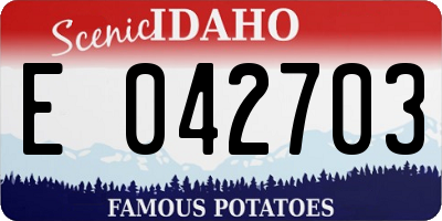 ID license plate E042703