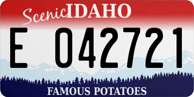 ID license plate E042721
