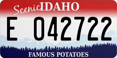 ID license plate E042722
