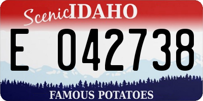 ID license plate E042738