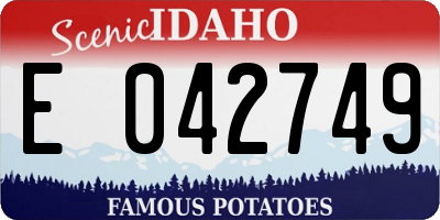 ID license plate E042749