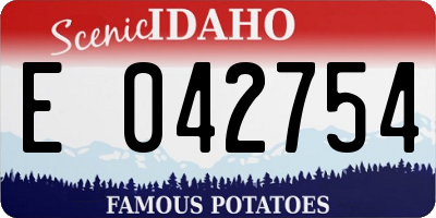 ID license plate E042754