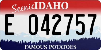 ID license plate E042757