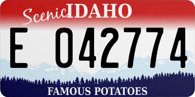 ID license plate E042774