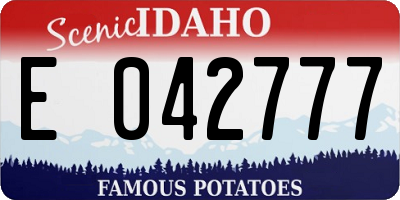 ID license plate E042777