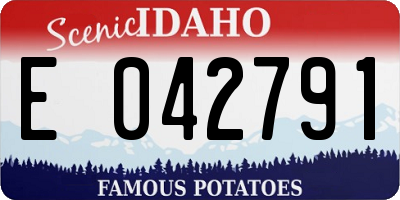ID license plate E042791