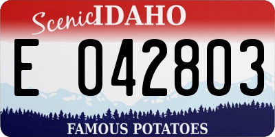 ID license plate E042803