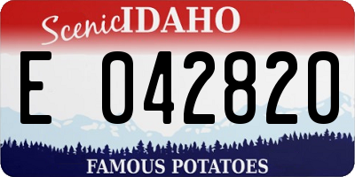 ID license plate E042820