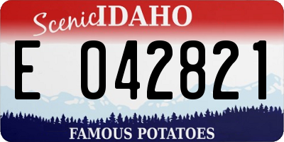ID license plate E042821