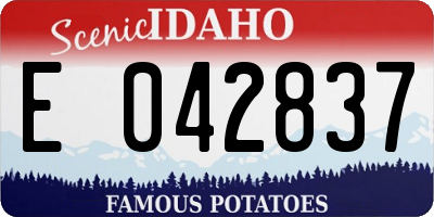 ID license plate E042837
