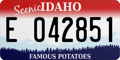 ID license plate E042851