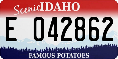ID license plate E042862