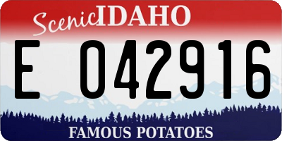 ID license plate E042916