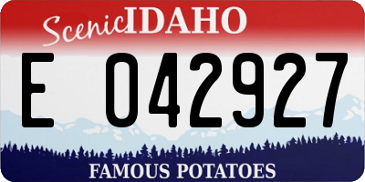 ID license plate E042927