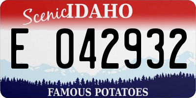 ID license plate E042932