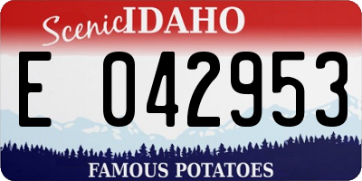 ID license plate E042953