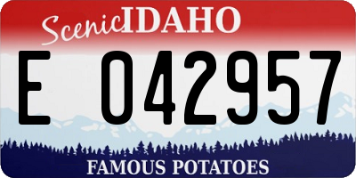ID license plate E042957