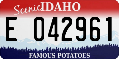 ID license plate E042961