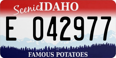 ID license plate E042977
