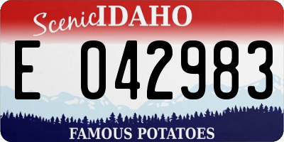 ID license plate E042983