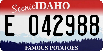 ID license plate E042988
