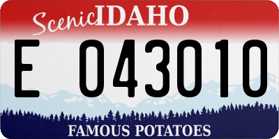 ID license plate E043010