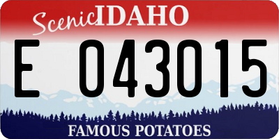ID license plate E043015