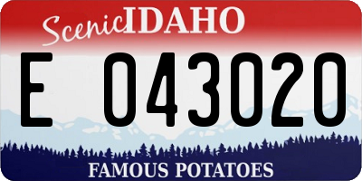 ID license plate E043020
