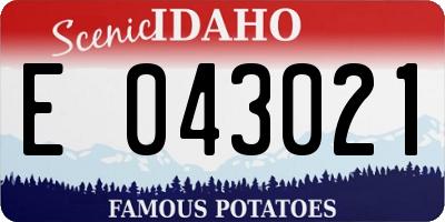 ID license plate E043021