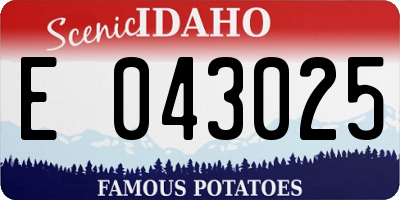 ID license plate E043025