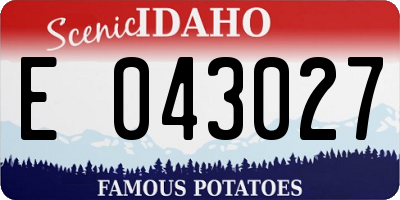 ID license plate E043027