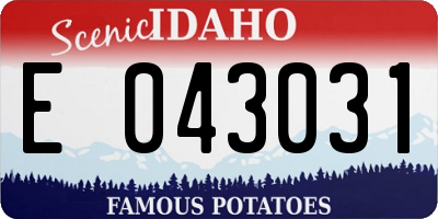 ID license plate E043031