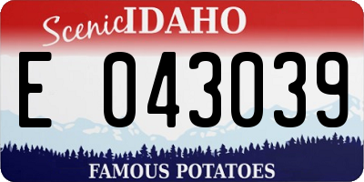 ID license plate E043039