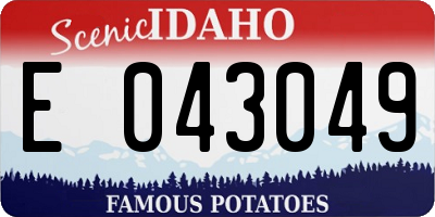 ID license plate E043049