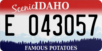 ID license plate E043057
