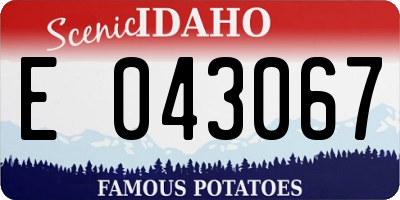 ID license plate E043067