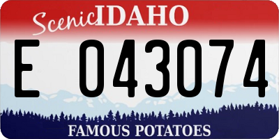 ID license plate E043074