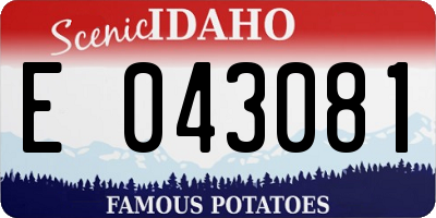 ID license plate E043081