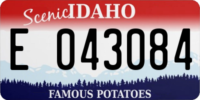ID license plate E043084