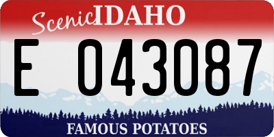 ID license plate E043087