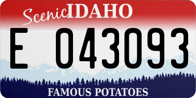 ID license plate E043093