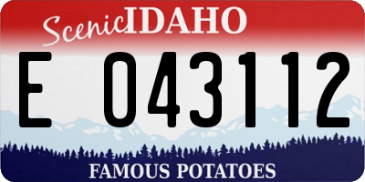 ID license plate E043112