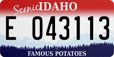 ID license plate E043113