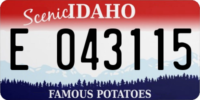 ID license plate E043115